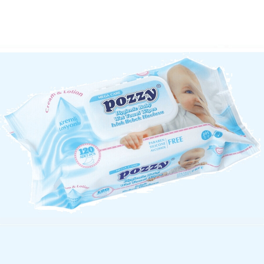 Mega Care Blue Feuchttücher, 120 Stück, Pozzy