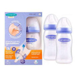 Set van 2 PP flessen met medium flow siliconen speen Momma, 2x240 ml, Lansinoh