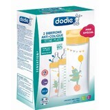 Set van 2 zuigflessen met sensorische functie en anti-colische platte speen Debit 3, Circus, 2x330 ml, +6 maanden, Dodie