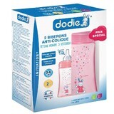 Lot de 2 biberons anti-colle, Licorne, 2x270 ml, 0-6 mois, Dodie