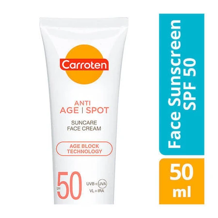 Carroten Cremă Antirid Cu Textură Ușoară Waterproof Pentru Față Cu Protecție Solară (SPF50) 50ml