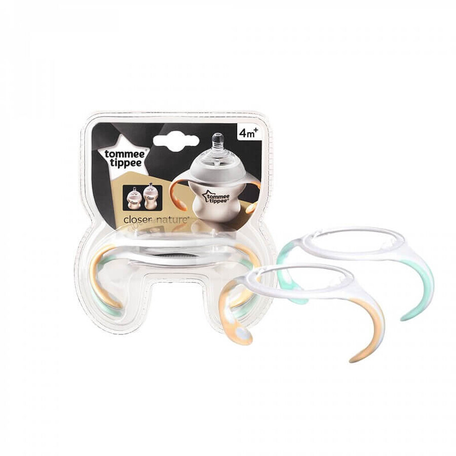 Set 2 manere pentru biberoane, portocaliu, 4 luni+ Tommee Tippee