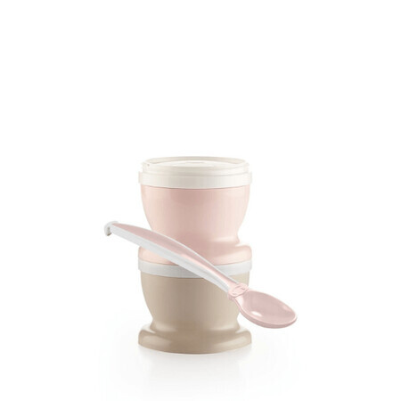 Set de 2 récipients avec couvercle et cuillère Rose poudré, Thermobaby