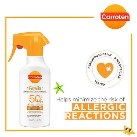 Carroten Family Waterbestendige Zonnecrème voor Gezicht en Lichaam SPF50 Spray 270ml