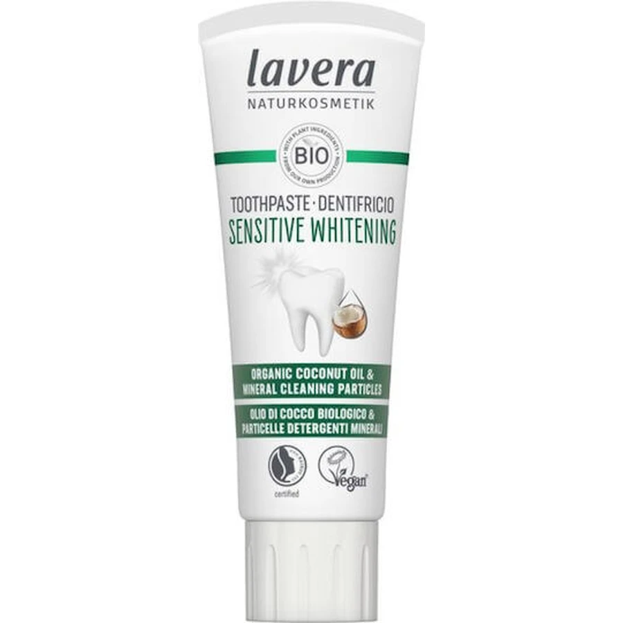 Lavera Sensitive Whitening tandpasta voor tandplak en gaatjes 75gr
