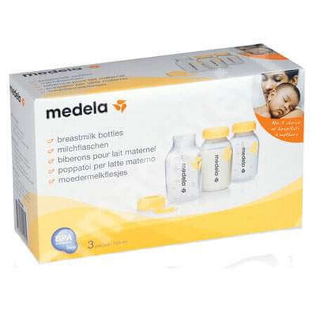 Set biberoane pentru colectarea laptelui, 3x150 ml, Medela