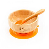 Set bol et cuillère en bambou, Orange, Oaki