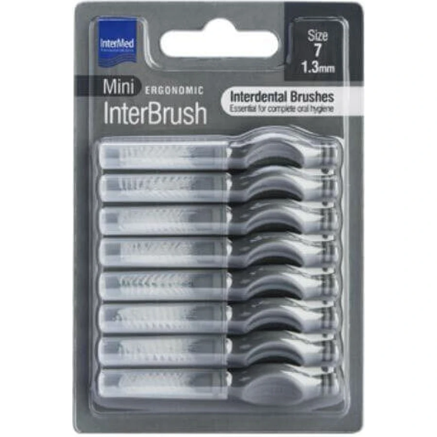 InterMed Ergonomische Mini-Interdentalbürsten 1,3mm Grau 8St.