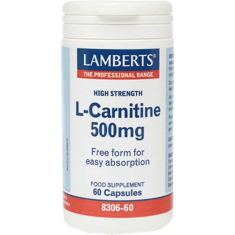 Lamberts L-carnitina con Carnitina 500mg 60 cáps.