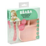 Vierdelige tafelset, silicone, Roze, Beaba