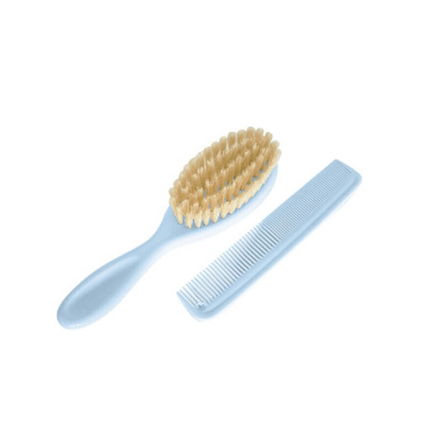 Ensemble brosse et peigne pour cheveux naturels, Sky Blue, Rotho BabyDesign