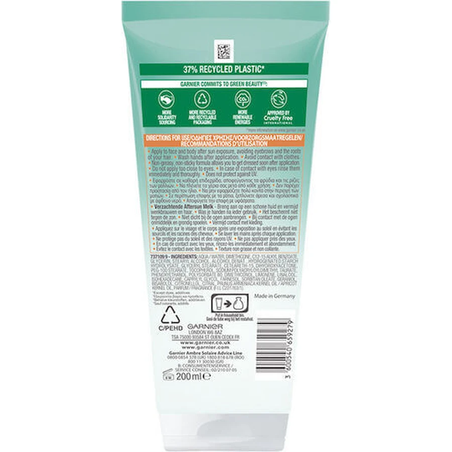 Garnier Soothing After Sun Beruhigende Emulsion für Gesicht und Körper mit Shea Butter und Aloe Vera 200ml