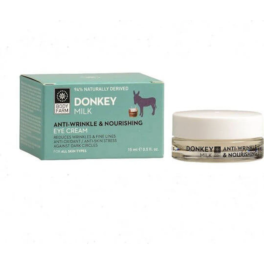 Bodyfarm Ezelinnenmelk hydraterende en anti-verouderende oogcrème met hyaluronzuur en aloë vera 15ml