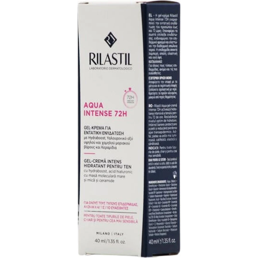 Rilastil Aqua Moisturizing Face Day Gel 72h with Hyaluronic Acid and Ceramide 40ml