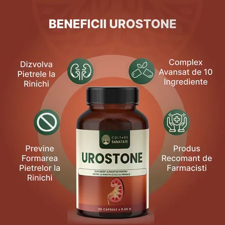 UroStone: Pastillas para eliminar piedras y arena del riñón, 60 Cápsulas, Colt Health