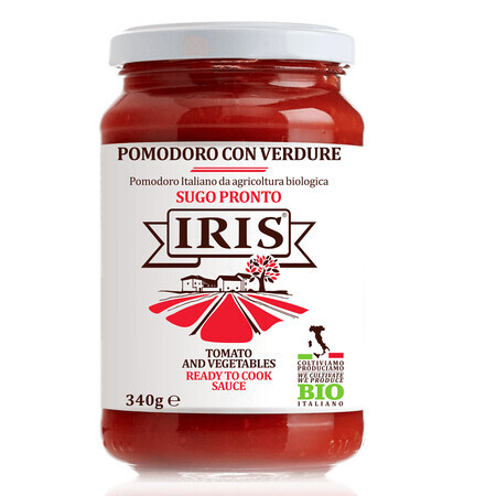 Biologische tomatensaus met groenten,340g, Iris Bio