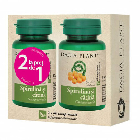 Spirulina en cathine, 60+60 cpr, Dacia Plant