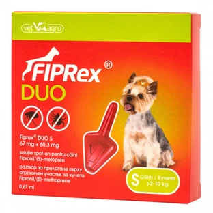 Fiprex Duo S Hond 2-10 kg x 1 antiparasitaire pipet