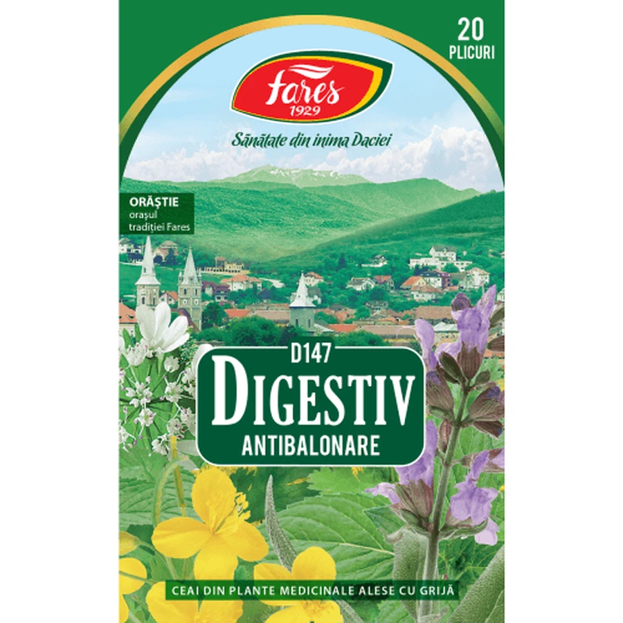 Té digestivo, D147, 20 bolsitas, Fares
