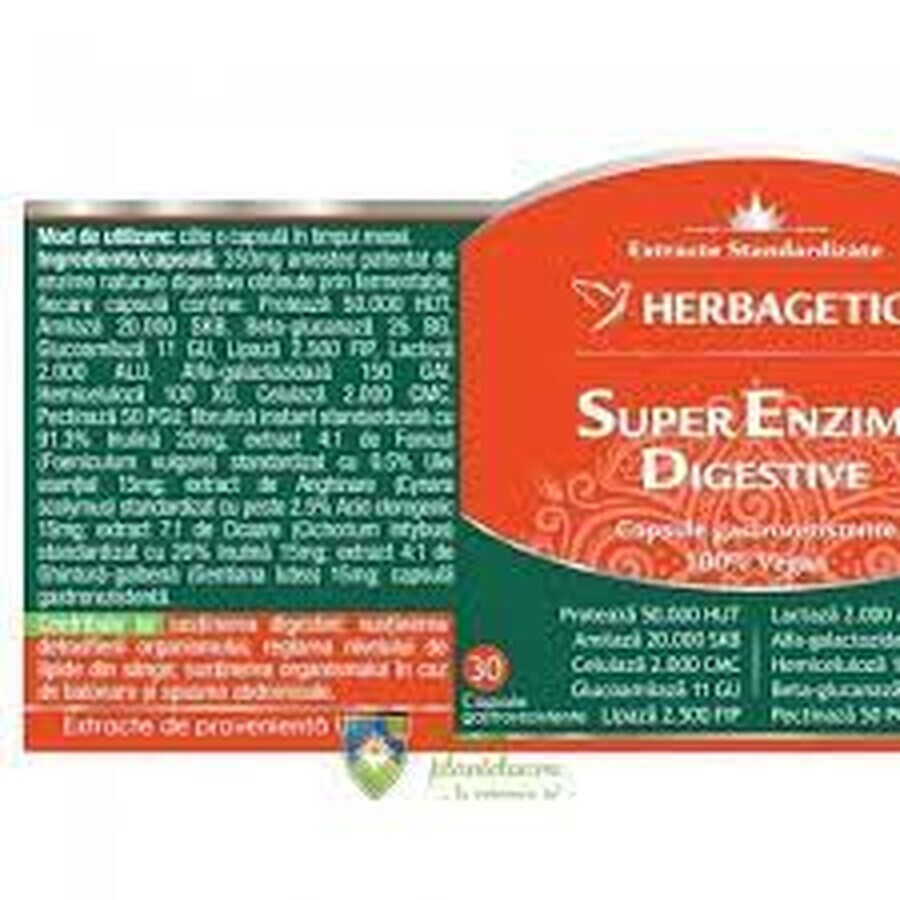 Super Enzyme Digestive, 60 gélules, Herbagetica