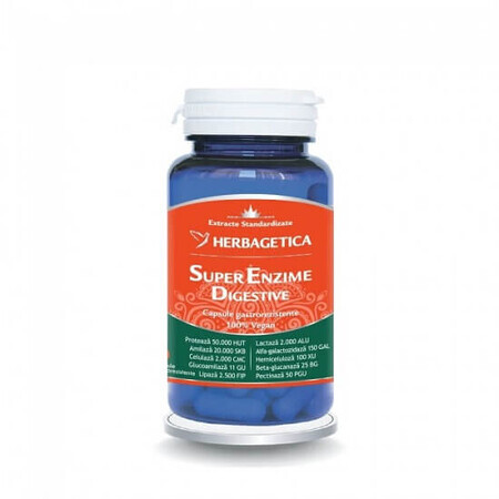 Super Enzime Digestive, 60 capsule, Herbagetica