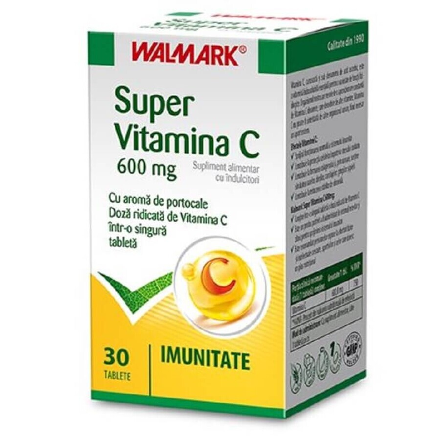 Super vitamina C, 600 mg, Immunità, 30 compresse, Walmark