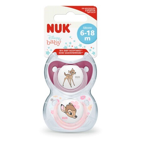 Disney Bambi Sucette en silicone, 6-18 mois, 1 pièce, Nuk  