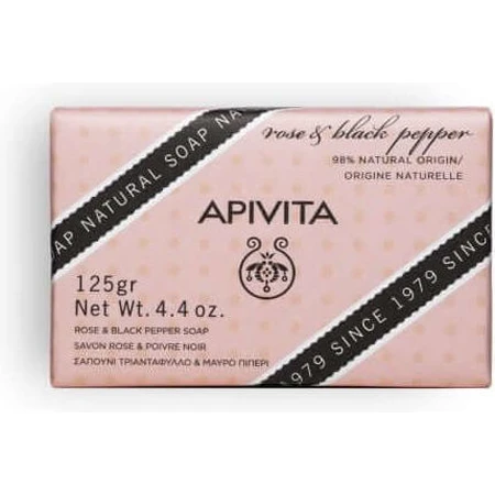 Apivita Natuurlijke Zeep met Roos & Zwarte Peper 125 Gr
