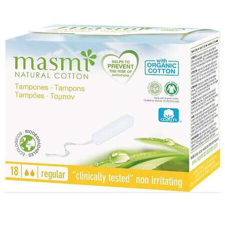 Tamponi interni in cotone biologico, 18 pz, Masmi