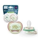 Philips Avent Chupetes fosforescentes Ultra Air, Plantas, 6-18 meses, SCF376/31, 2 unidades, Philips Avent