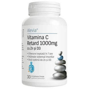 Vitamine C met Zn en D3 1000mg, 30 capsules, Alevia