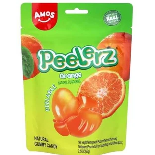 Pomarańczowe żelki Peelerz, 65 g, Amos