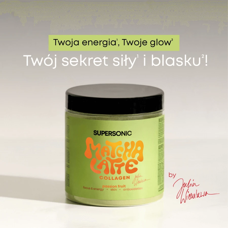 Supersonic Matcha Latte Colágeno, sabor fruta de la pasión, 280 g