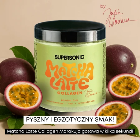 Supersonic Matcha Latte Colágeno, sabor fruta de la pasión, 280 g