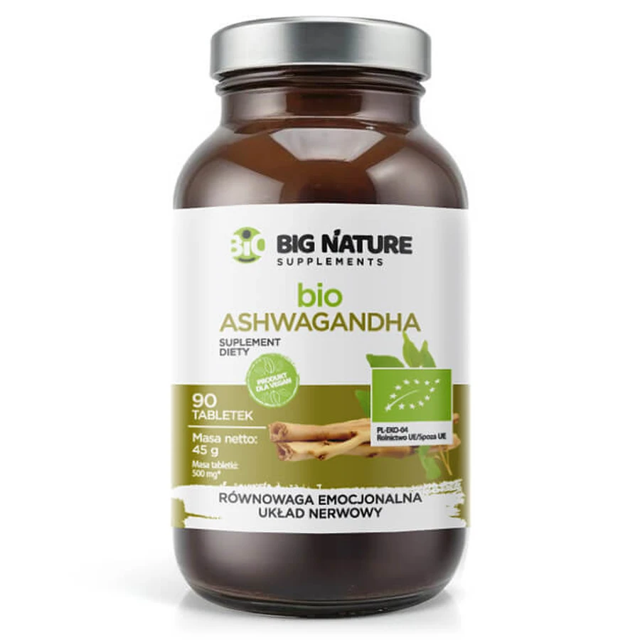 Big Nature Bio Ashwagandha, 90 comprimidos