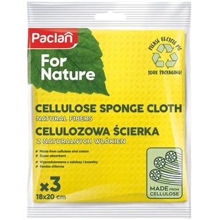 Paclan For Nature, cellulose sponge cloth, 3 pieces