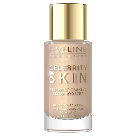 Eveline Cosmetics Celebrity Skin, Multifunktionale Gesichtsbasis Glow Booster, 02N Universal Tan, 30 ml