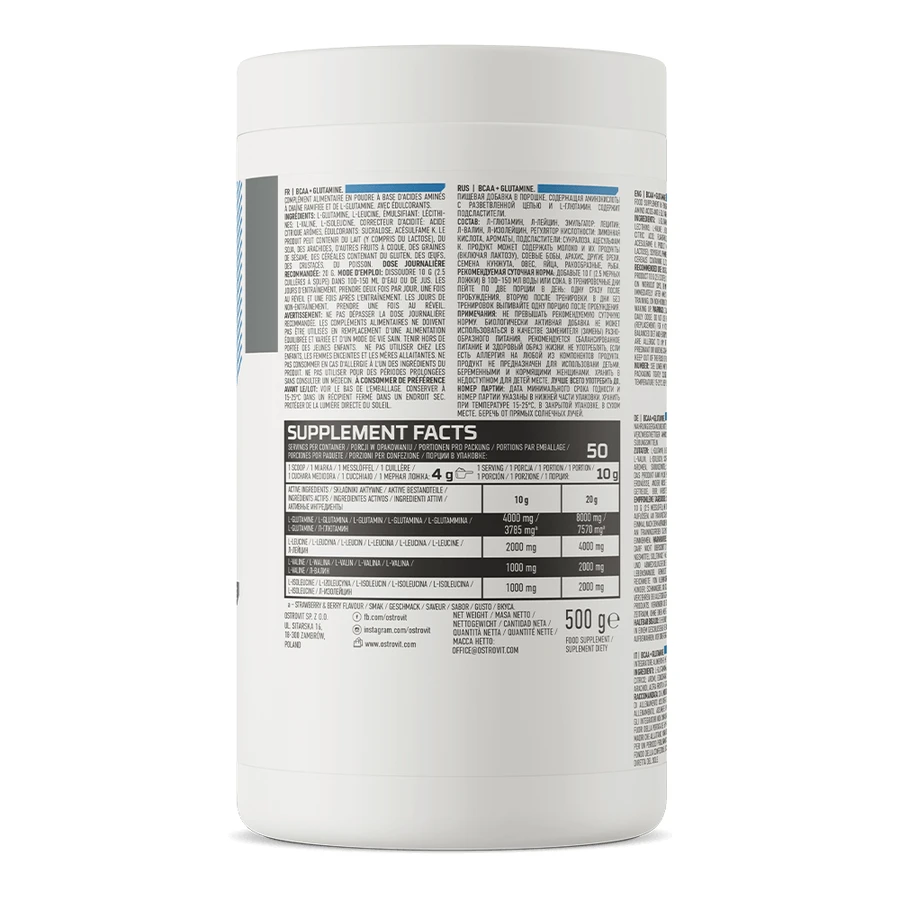 OstroVit, BCAA + Glutamine, Orange, 500 g