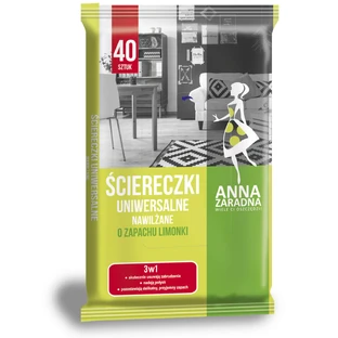 Anna Zaradna, multifunctionele doekjes, bevochtigd, limoengeur, 18 x 22 cm, 40 stuks