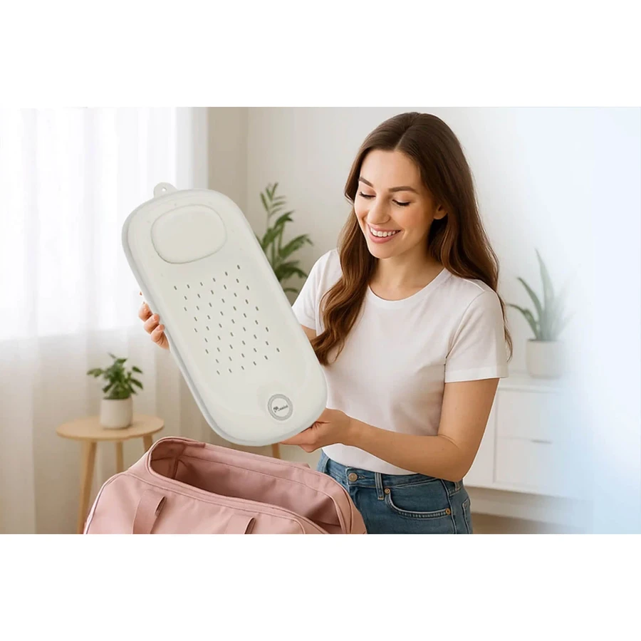 Momini BathBuddy, folding baby bath support, beige