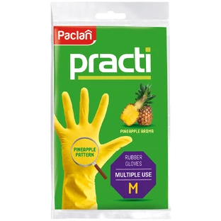 Paclan Practi, guanti di gomma, profumati, ananas, taglia M, 2 pezzi