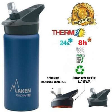 Thermos en acier inoxydable avec couvercle automatique Jannu Blue, 500ml, Laken