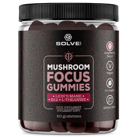 Solve Labs Mushroom Focus Gummies, jelly beans, 60 stuks