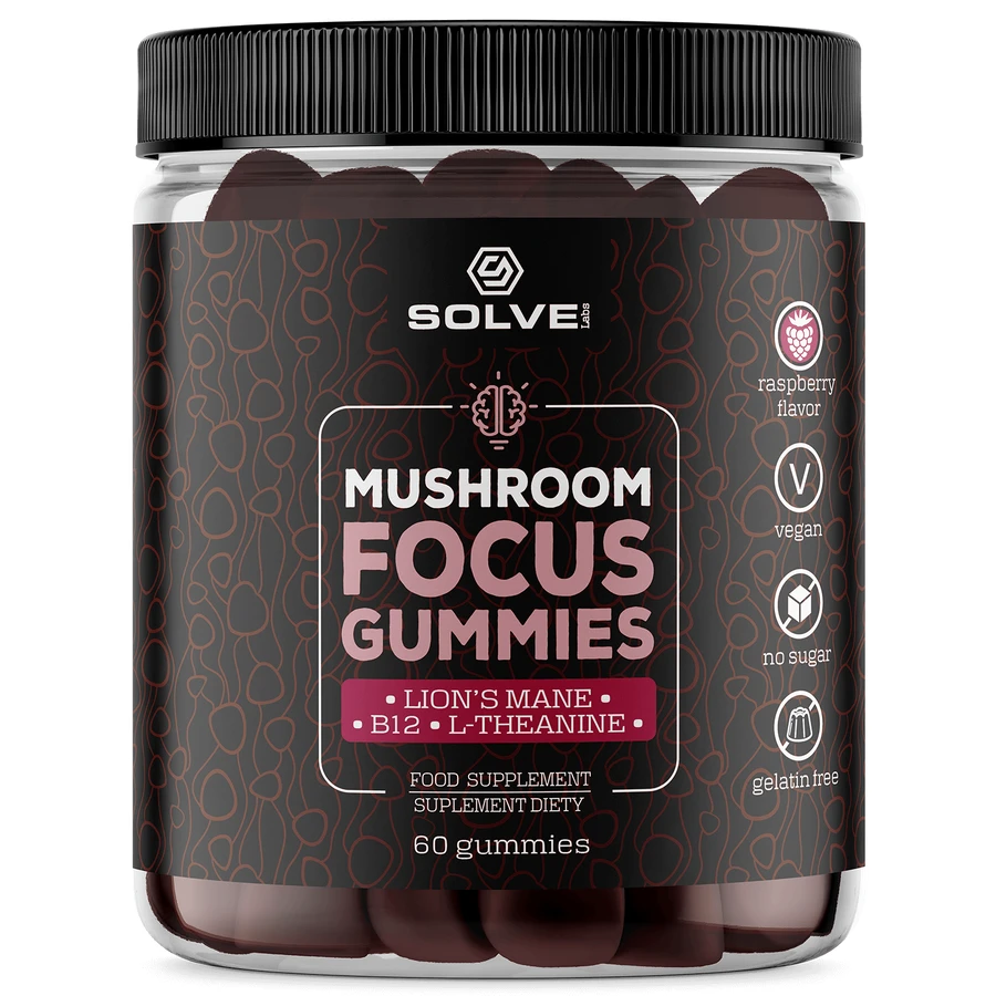 Solve Labs Mushroom Focus Gummies, jelly beans, 60 stuks