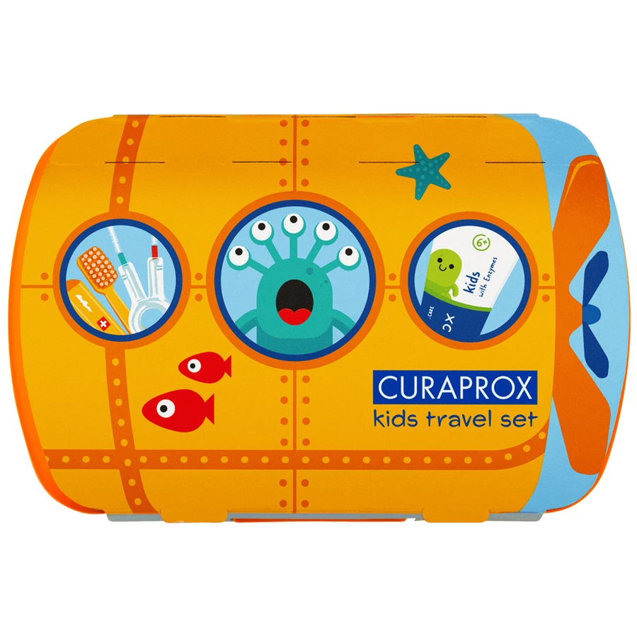 Curaprox Kids, travel set, orange