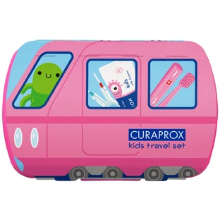 Curaprox Kids, travel set, pink