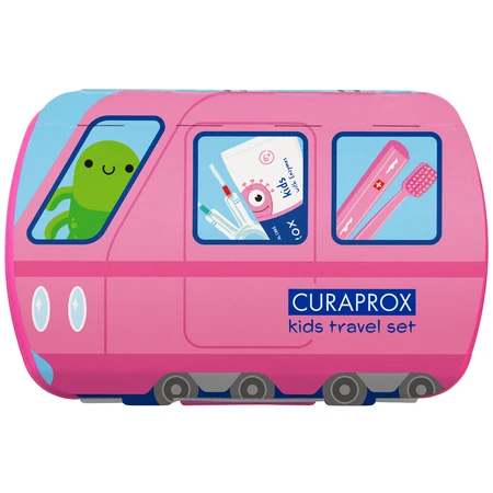 Curaprox Kids, travel set, pink