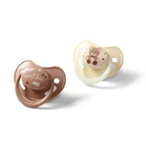 BabyOno, Schnuller, 0-6 Monate, anatomisch, Silikon, beige/braun, 2 Stück