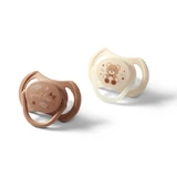 BabyOno, Schnuller, 0-6 Monate, symmetrisch, Silikon, beige/braun, 2 Stück