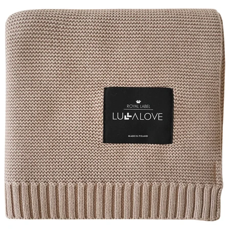 Lullalove, knitted blanket, bamboo, caramel beige, 80 x 100 cm